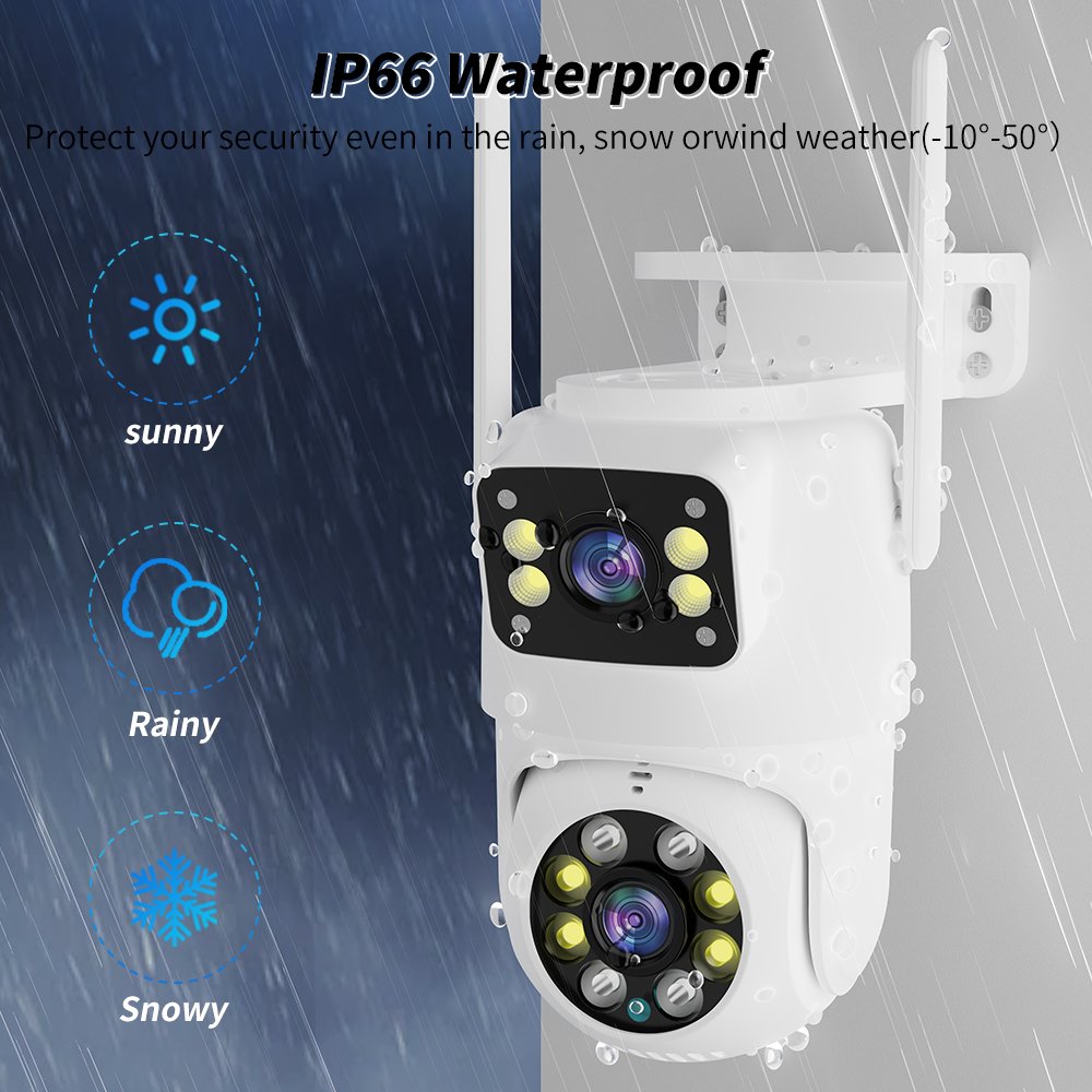 4MP 8MP 4K smart wifi camera humanoid tracking alarm dual lens zoom camera outdoor waterproof wireless network security camera