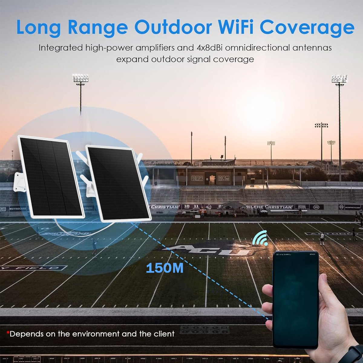 Wistino outdoor mobile hotspot wifi 7 router dual panel solar powered supports 8 link users wireless wifi router
