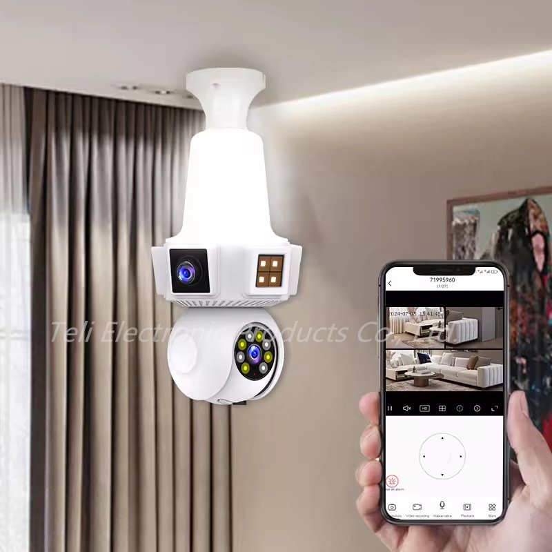 3 picture wireless lamp head camera 360 degree light bulb monitoring network monitor home wifi camera