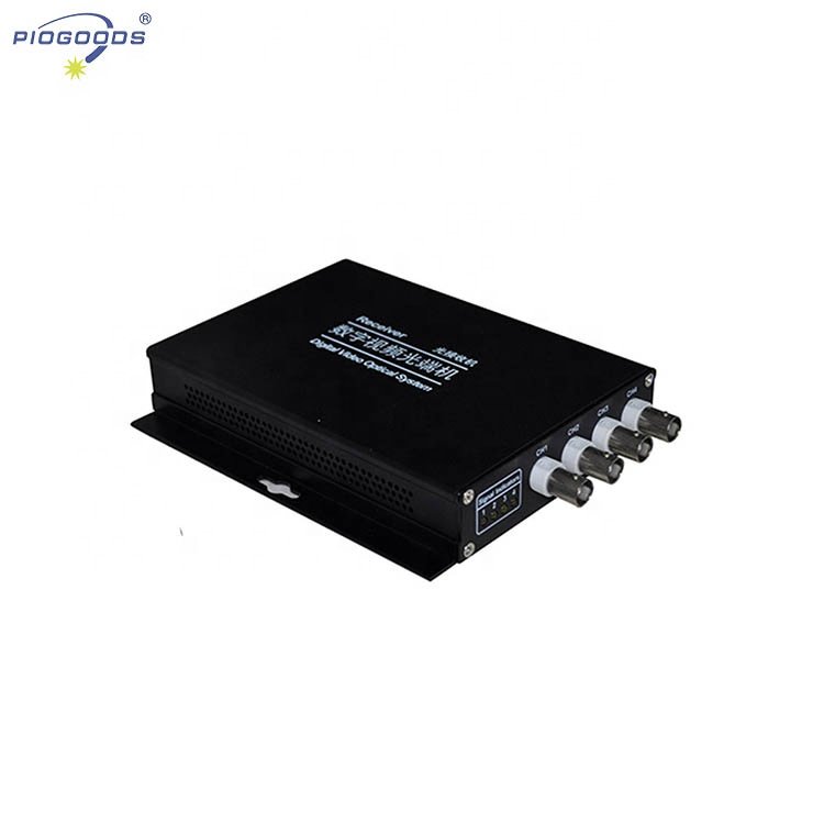 4-Channel Standard definition analog camera video to fiber optic converter