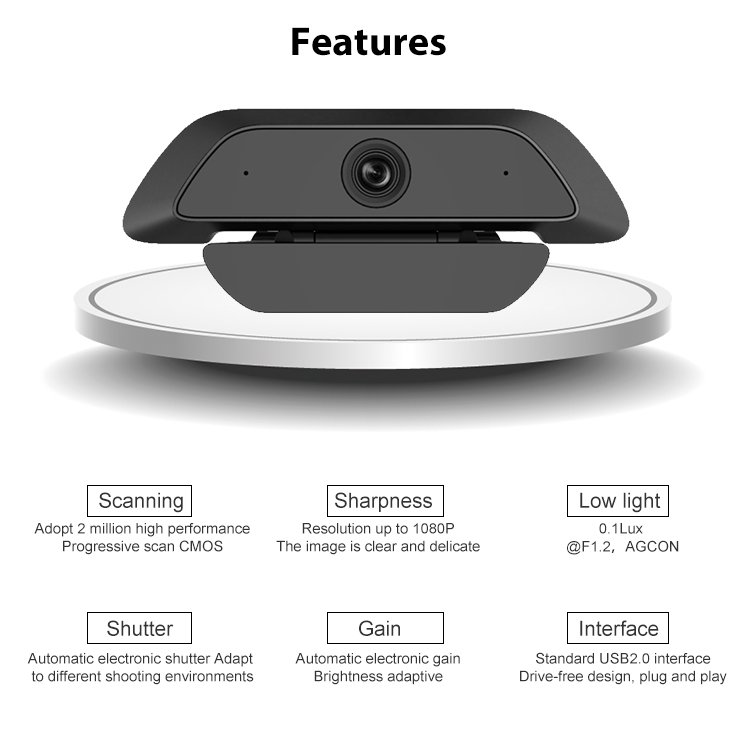 Hik DS-U12 vision 2 MP Mini Network HD Video Live Cam USB 2.0 Autofocus PC Web Conference Camera