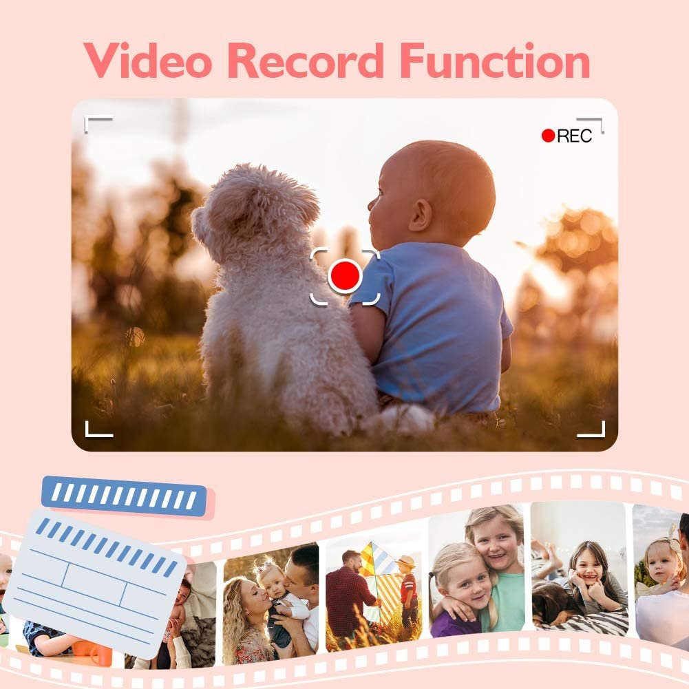 Jumon 1080P HD Camcorder Digital Kid Camera Cute Toy Cat Dog unicorn Children's Camera Toys Kids Selfie Toddler Child Camera