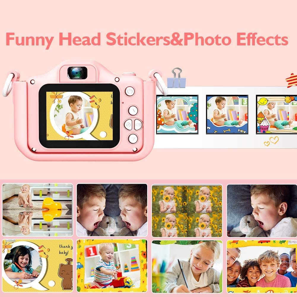 Jumon 1080P HD Camcorder Digital Kid Camera Cute Toy Cat Dog unicorn Children's Camera Toys Kids Selfie Toddler Child Camera