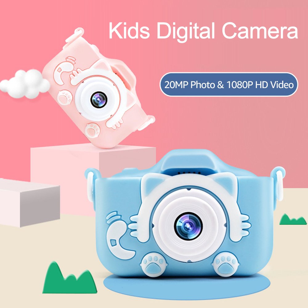 Jumon 1080P HD Camcorder Digital Kid Camera Cute Toy Cat Dog unicorn Children's Camera Toys Kids Selfie Toddler Child Camera