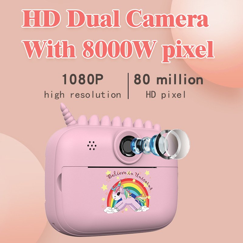2024 new bestsellers Educational Thermal Printing Camera Cartoon Mini Digital Camera HD Photo Unicorn Kids Camera