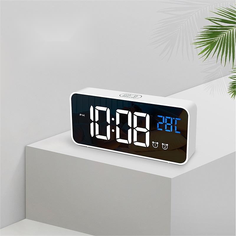 Nordic Led Wireless Speaker Mini Led Display Wifi Smart Table Aesthetic Digital Clock Electronic Desktop Clock With Temperature