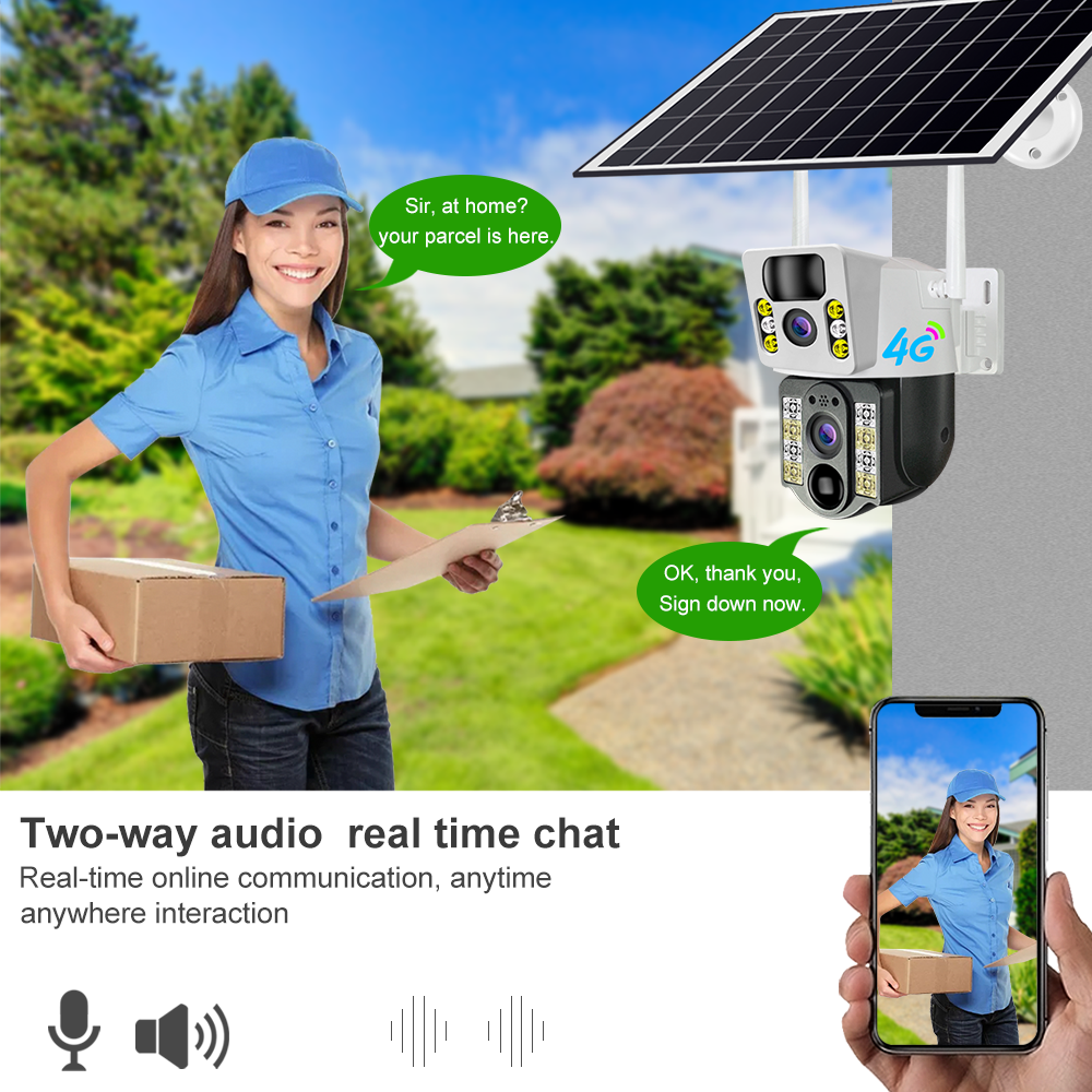V380 Pro 2K 4MP Wifi CCTV Camera Indoor/Outdoor 4G Solar PTZ with CMOS Sensor Wireless Alarm NVR Cloud Storage 1-Year Warranty