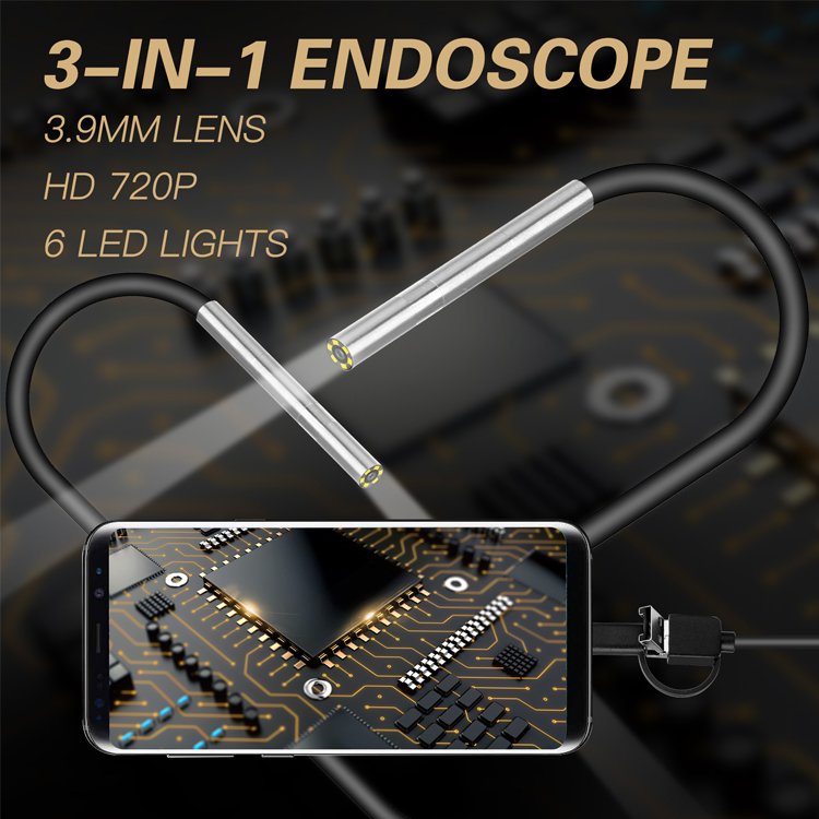 3.9mm 720P 3 in 1 Inspection Camera Endoscope Pipe Hot Sales Endoscope Camera Industrial