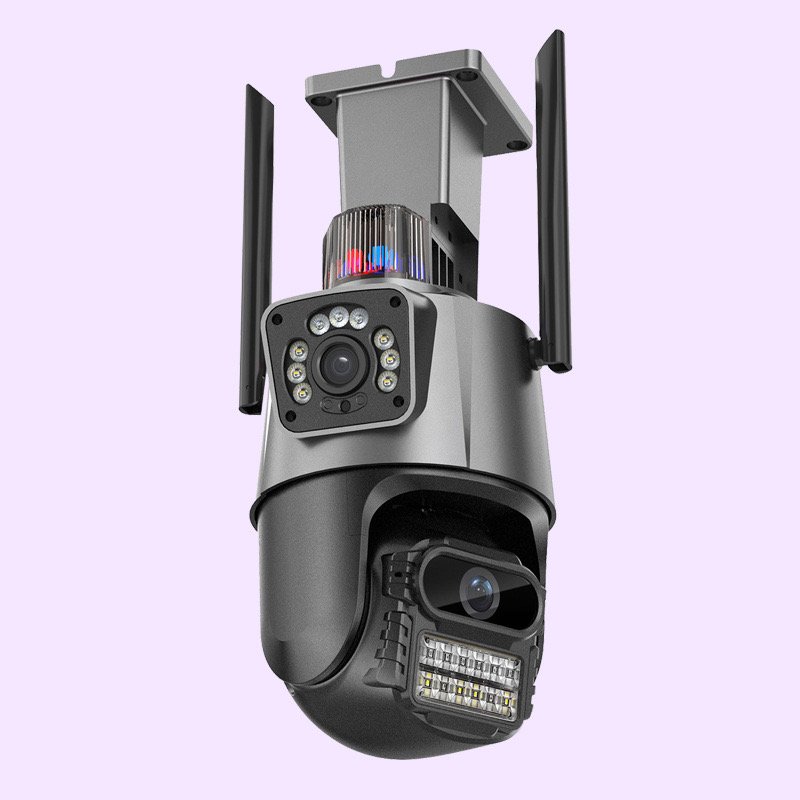 Icsee Wifi Camera 8 million 4K dual lens humanoid detection CCTV video camera with light alarm IP camera