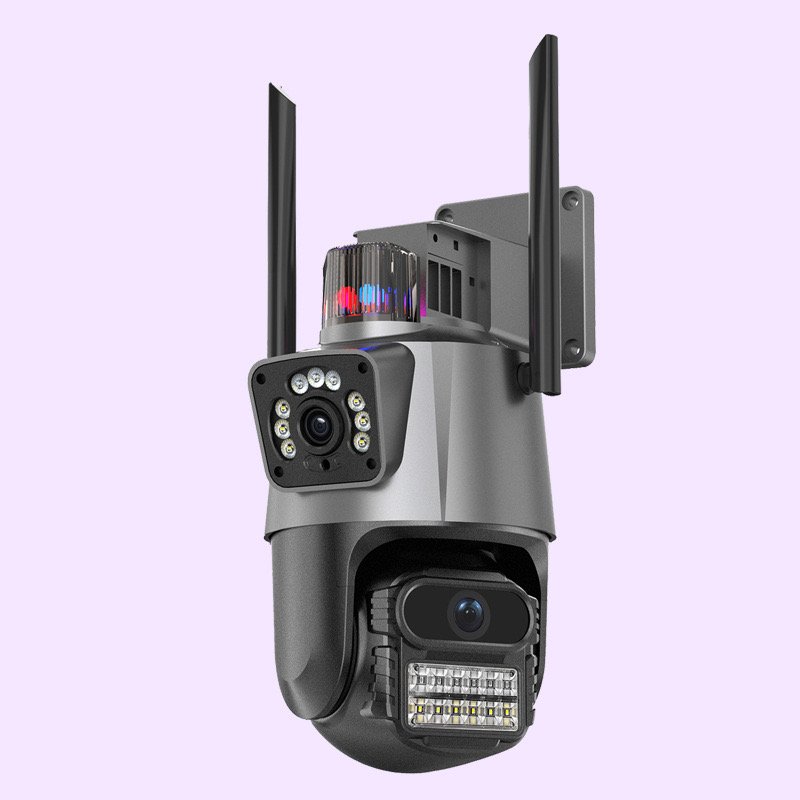 Icsee Wifi Camera 8 million 4K dual lens humanoid detection CCTV video camera with light alarm IP camera