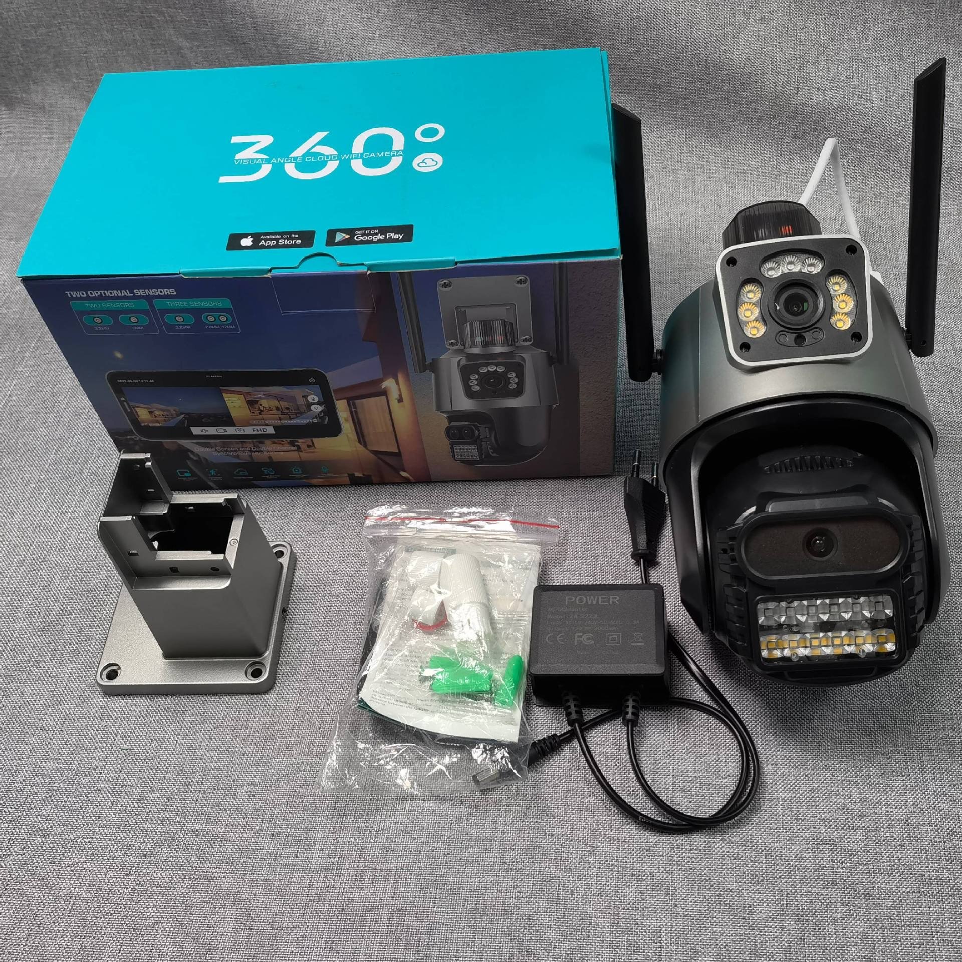 Icsee Wifi Camera 8 million 4K dual lens humanoid detection CCTV video camera with light alarm IP camera
