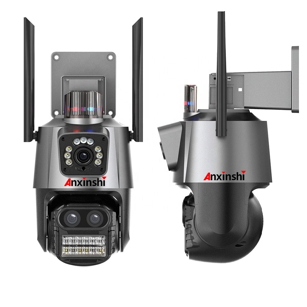 Anxinshi 8X Zoom ICSee 6MP Wireless Multi Lens WiFi PTZ Network Camera