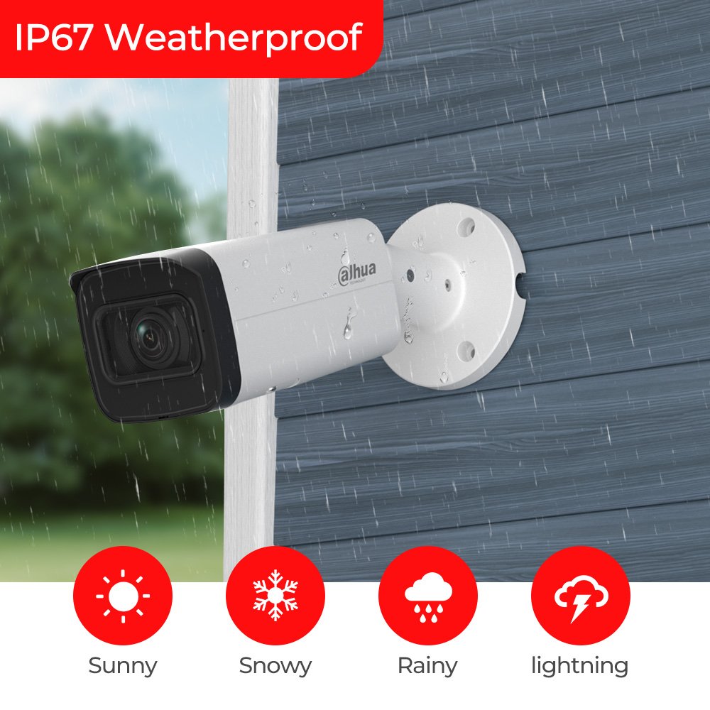 dahua 2.7 mm-13.5 mm motorized lens 4K 8MP 60m IR 8MP POE Bullet CCTV Camera