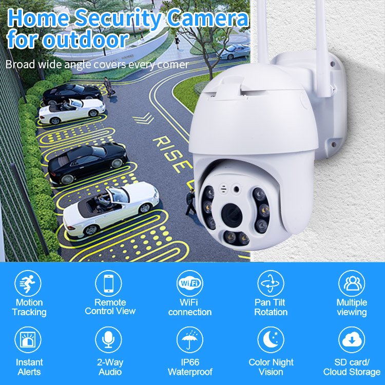 Wholesale Outdoor 2MP Waterproof Cctv Wifi Camera Ultra High Pixel Automatic Tracking Ptz Ip Smart Home Security Network Camera