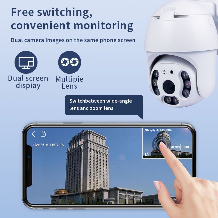 Wholesale Outdoor 2MP Waterproof Cctv Wifi Camera Ultra High Pixel Automatic Tracking Ptz Ip Smart Home Security Network Camera