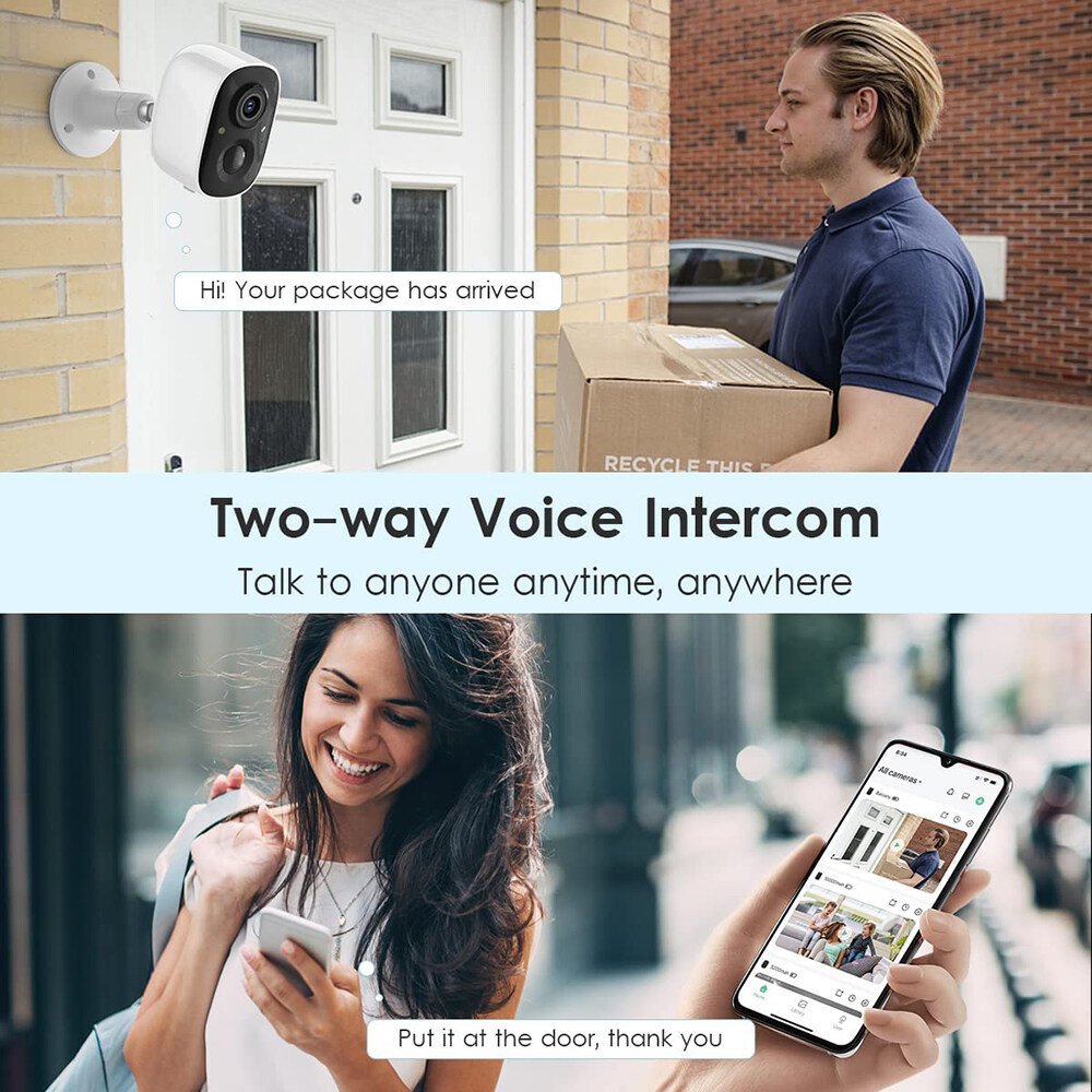 Solar-powered rechargeable camera indoor/outdoor waterproof WiFi camera wireless surveillance device solar cctv camera