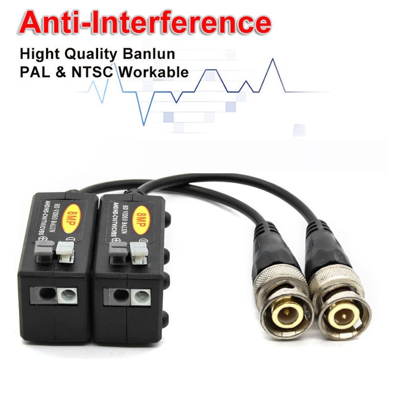 Video Balun Support 1080P 5MP 8MP AHD TVI CVI CVBS BNC to UTP RJ45 Converter HD Video Balun for CCTV Analog Camera