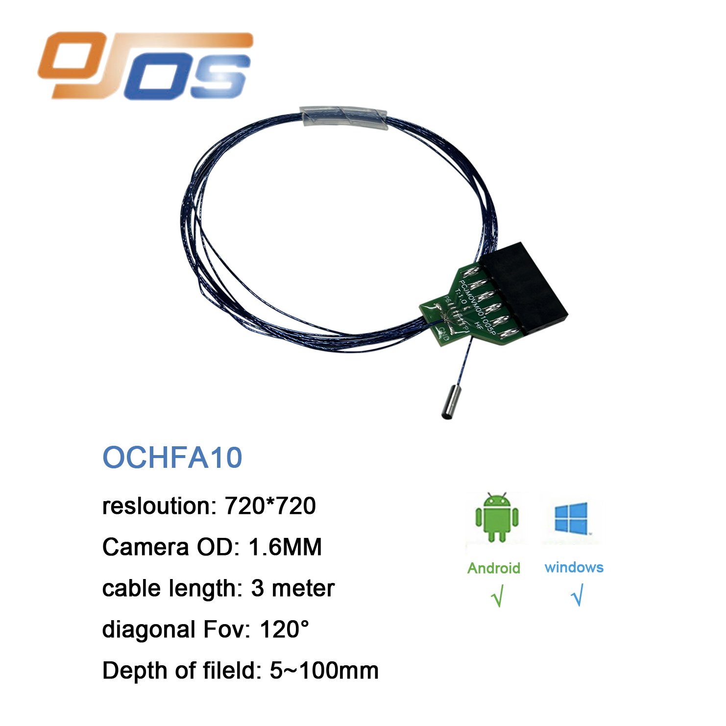 mini camera usb Camera 1.6mm CMOS Sensor endoscope camera module OCHFA10