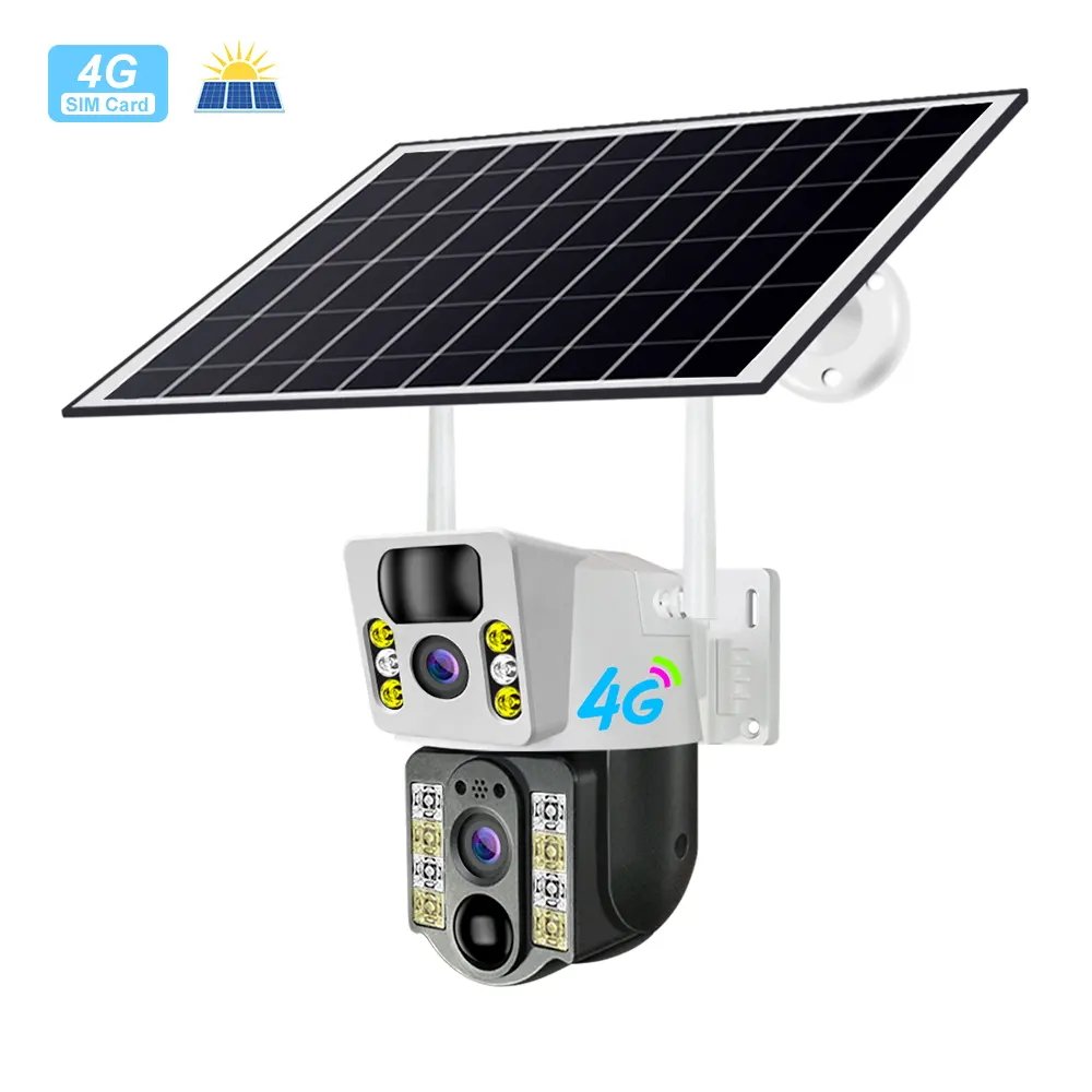 EDAFA V380pro 2 LENS wifi solar PIR ptz camera with dual lens camera support two way voice intercorn