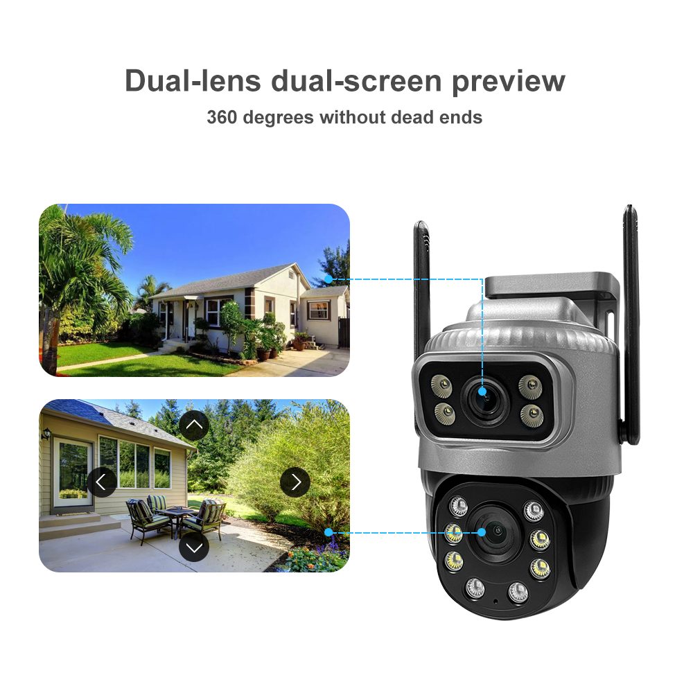 Dual Lens 4G 2K 4MP Smart Network camera system wifi wireless Digital Motion Detection security cameras for truck