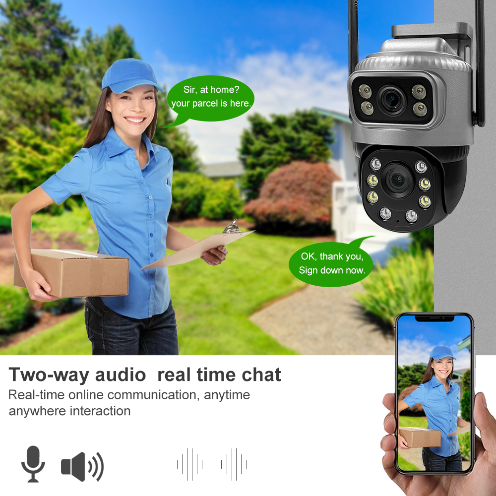 Dual Lens 4G 2K 4MP Smart Network camera system wifi wireless Digital Motion Detection security cameras for truck