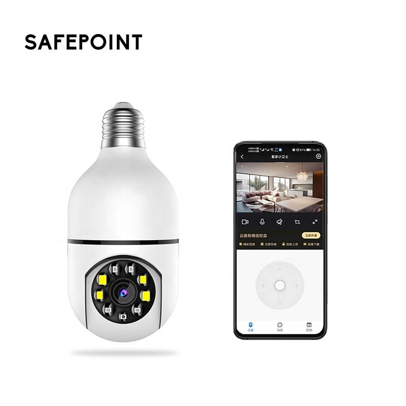 SAFEPOINT SFC014 360 Degree Panoramic CCTV Fisheye Light Bulb VR Network Camera WIFI Home Security IP Camera