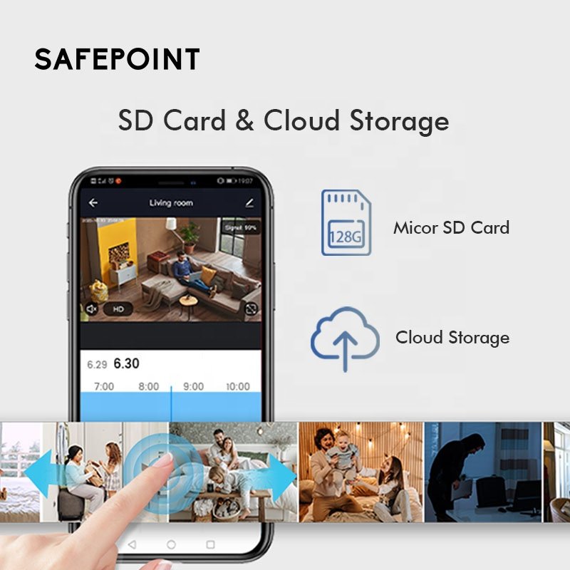 SAFEPOINT SFC014 360 Degree Panoramic CCTV Fisheye Light Bulb VR Network Camera WIFI Home Security IP Camera