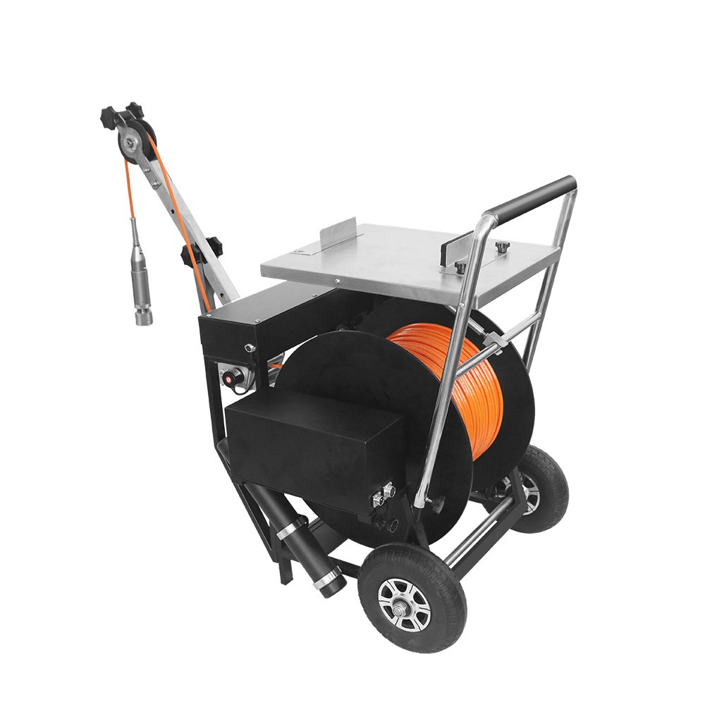 Analog camera 13 inch HD pan 500m cable automatic cabling electrical winch borehole camera with 63mm dual rotation camera head