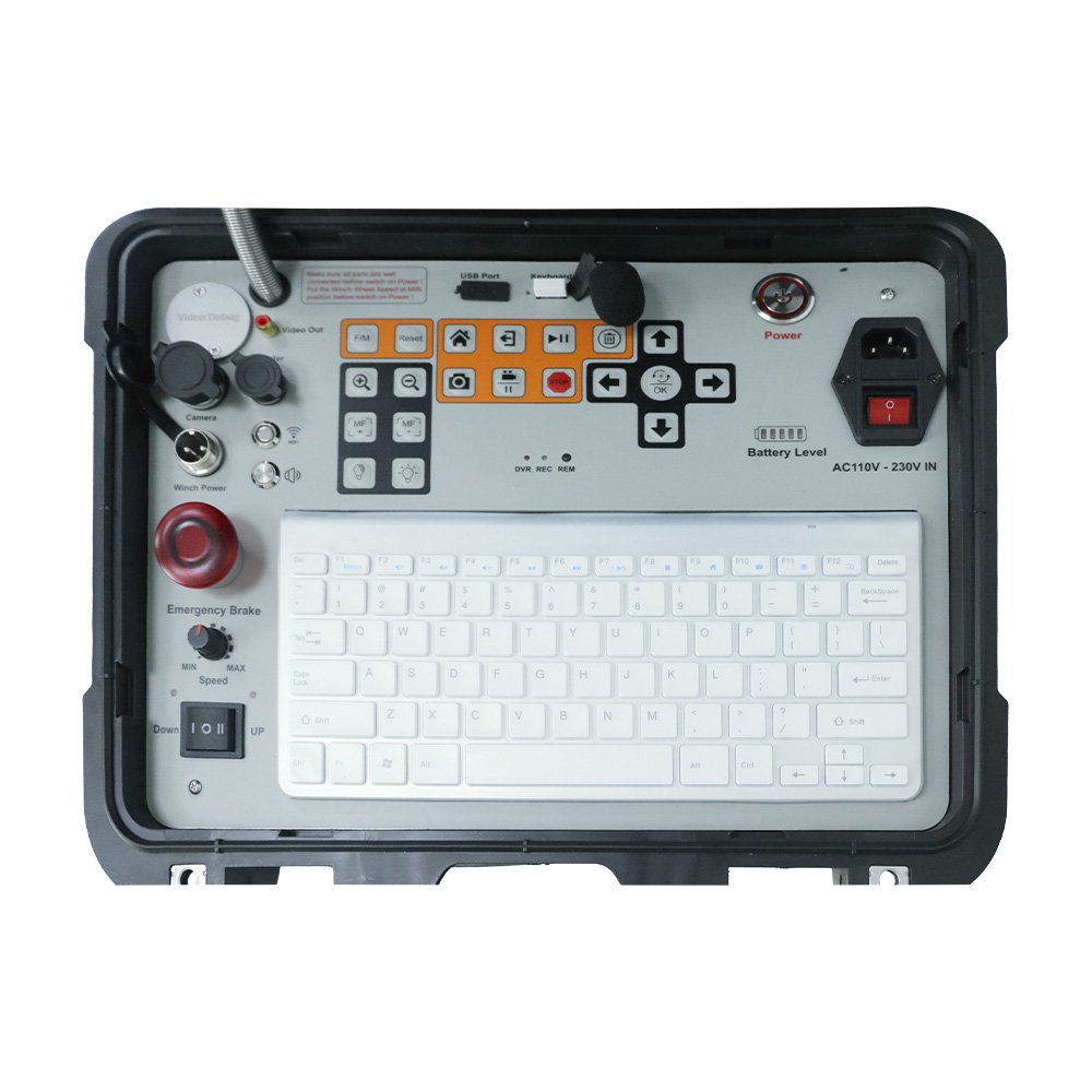 Analog camera 13 inch HD pan 500m cable automatic cabling electrical winch borehole camera with 63mm dual rotation camera head