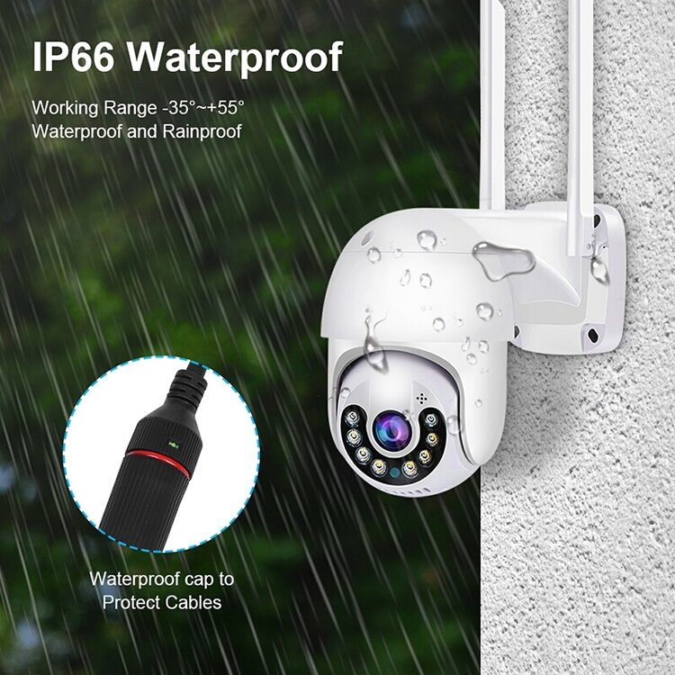 Wireless 8MP Motion-Sensing 8MP WIFI Outdoor Security IP Network Camera with Night Vision and Motion Detection