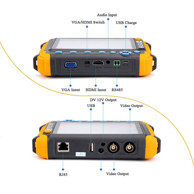 PEGATAH 8W CCTV Tester analog 8MP AHD TVI CVI Mini Monitor Cameras CVBS Tester Kamery VGA R485 Video Tester