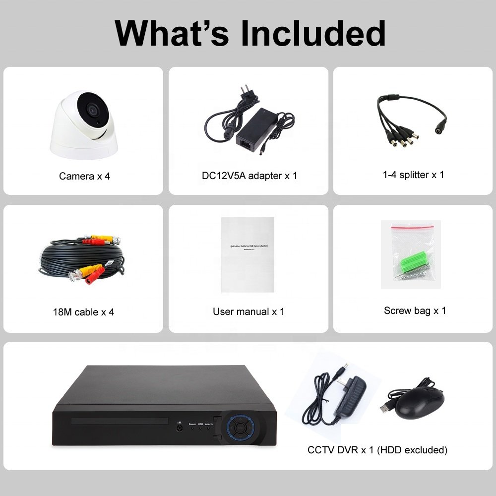 CCTV security camera 1080P HD Outdoor AHD analog Camera Kit With DVR 4CH two way audio Camara System low price