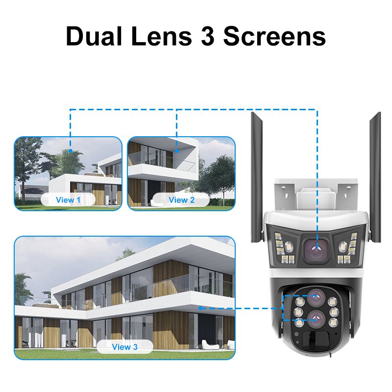 4k HD 10x optical zoom V380 outdoor solar camera 8MP WiFi 4G 360 degree PTZ humanoid sensing night vision security camera