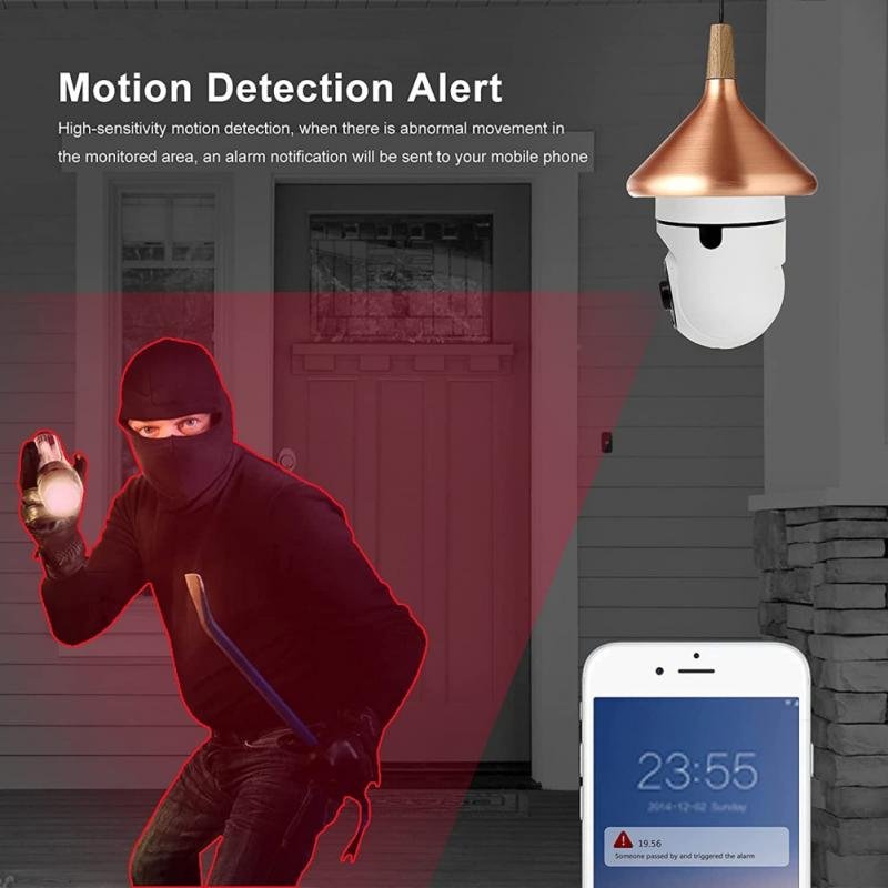Cheap HD Network Camera 5G Motorized Pan Tilt Babysitter Monitor Home Use Night Vision A6 Bulb Intercom WiFi Bulb 360 Camera