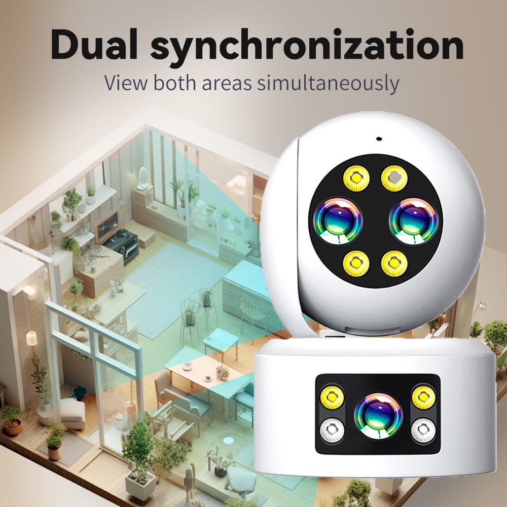 DIFANG Yoosee Dual Lens Indoor Home Security Camera with 10X Optical Zoom Baby Monitor Night Vision 2-Way Audio CCTV PTZ Camera