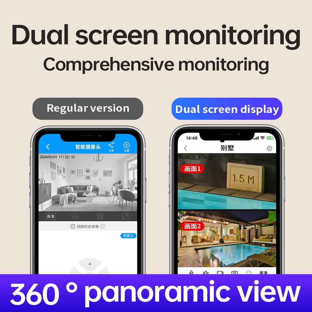DIFANG Yoosee Dual Lens Indoor Home Security Camera with 10X Optical Zoom Baby Monitor Night Vision 2-Way Audio CCTV PTZ Camera