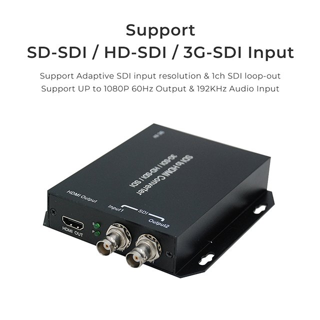 SDI Converter 3G HD SDI Output Signal Vudio Image Embedded Loopout CCTV Analog Camera Tester Converter Mini pcs