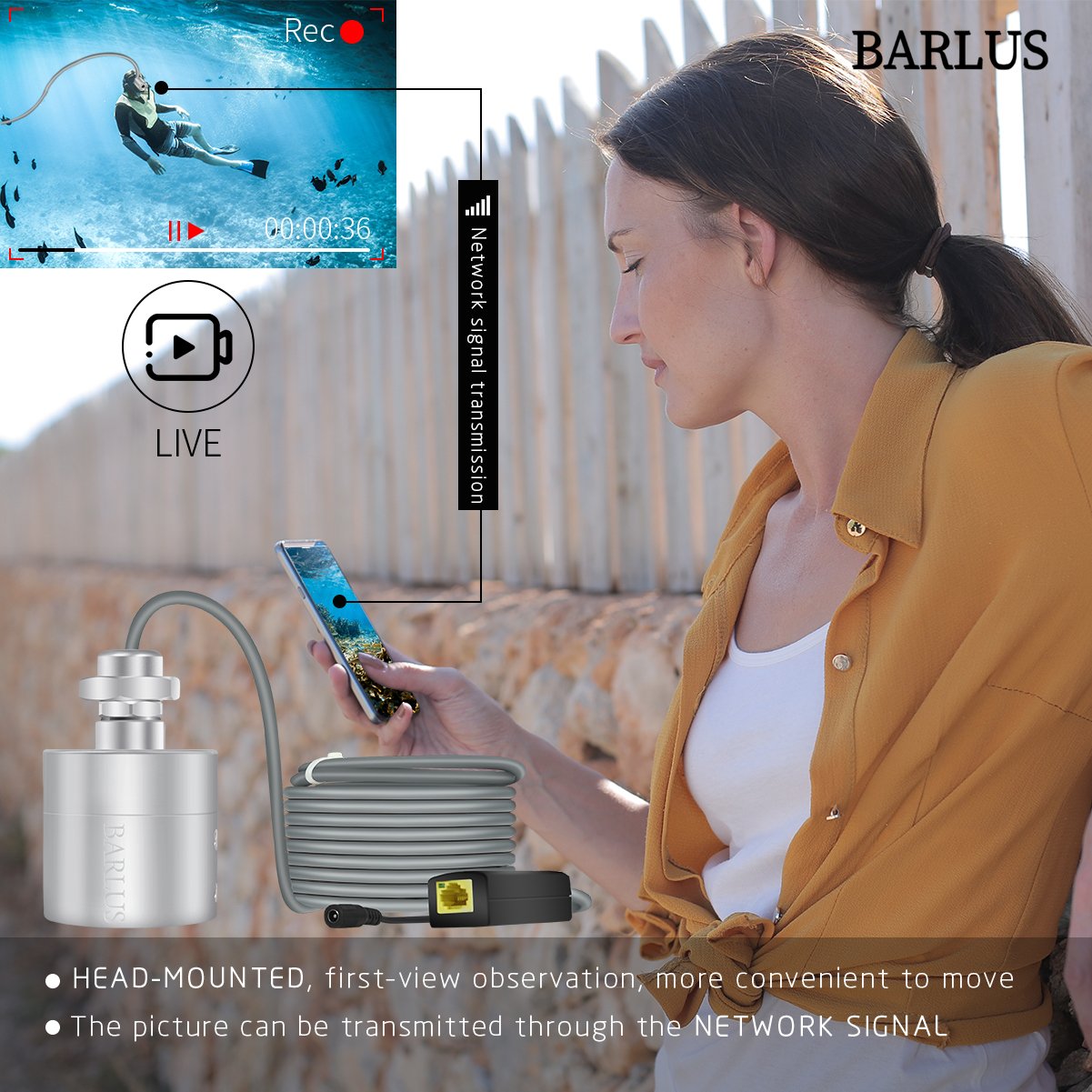 The new 50mm mini underwater network camera is suitable for ROV, underwater robots, etc