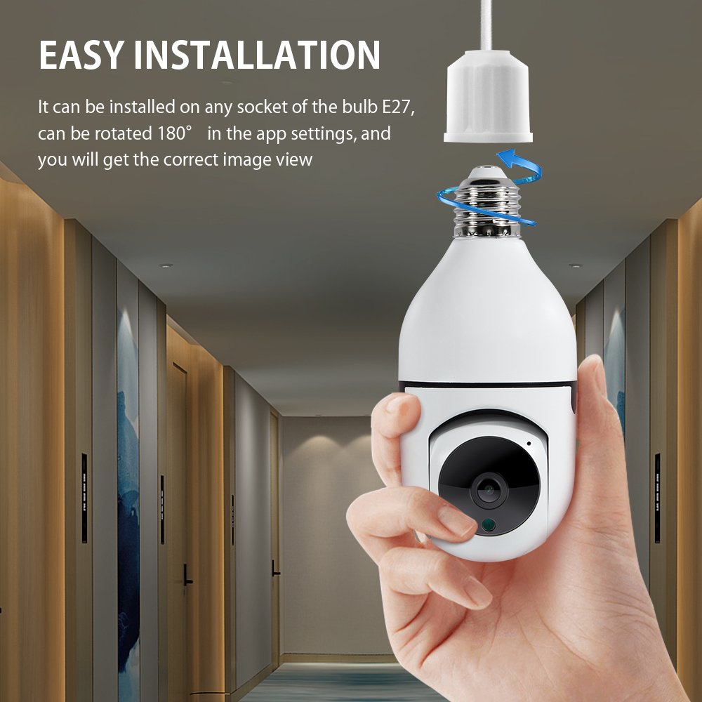 wireless network cloud storage 1.3 MP 2MP two way intercom bulb E27 socket support TF card security camera