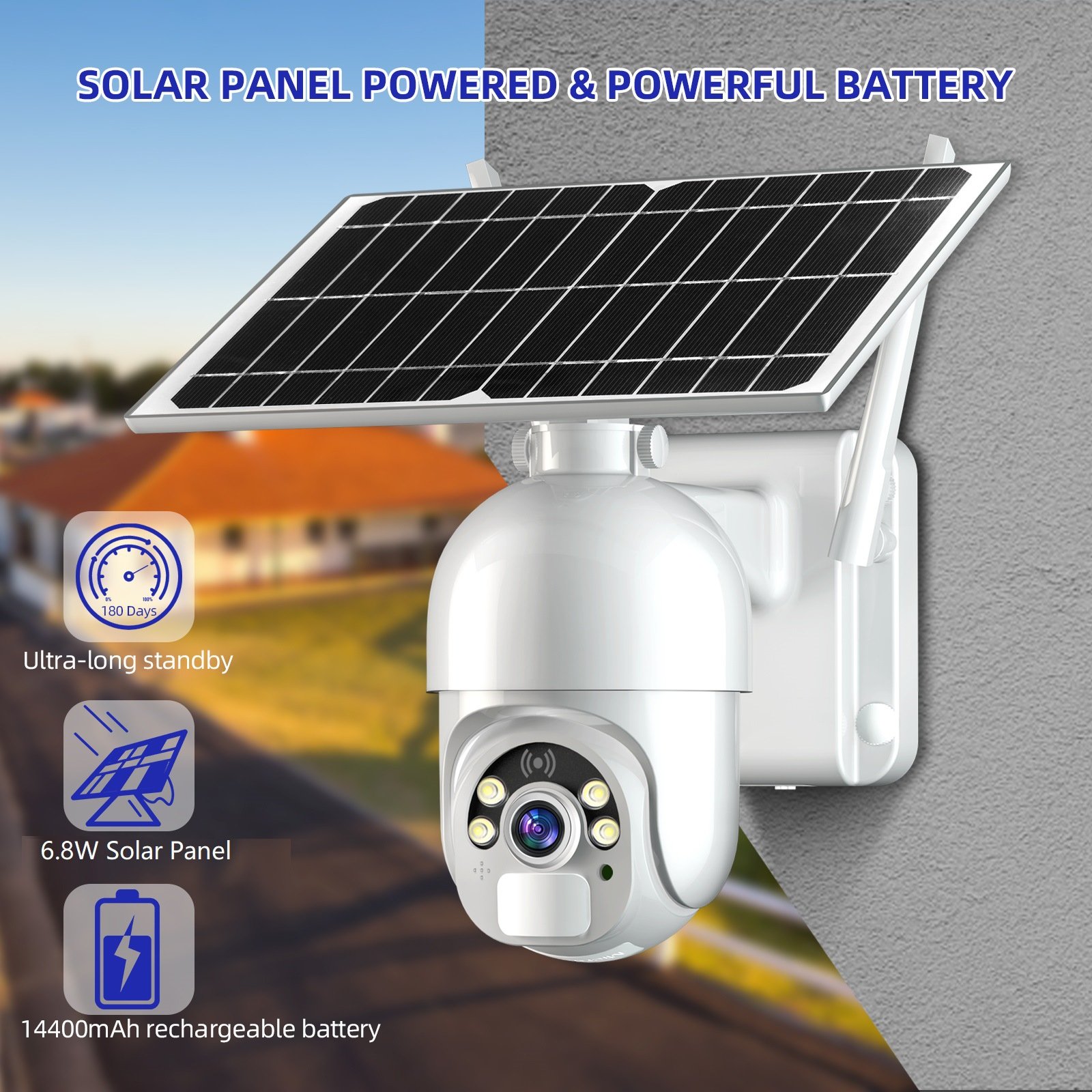 4G WiFi Solar CCTV Camera iCSee 1080P 15 meter monitorable range Wireless Solar Security WiFi Battery Power Network Camera