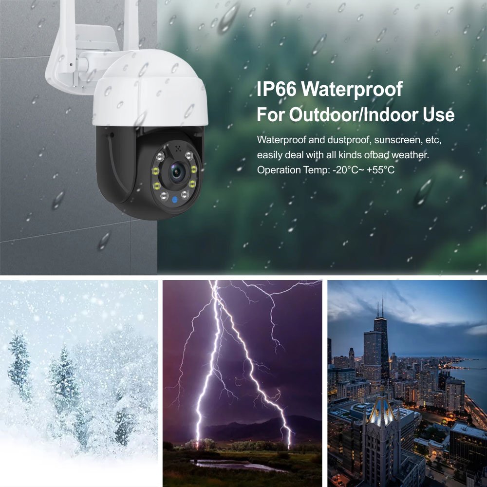 New 3.0MP Digital Tuya Smart Waterproof WIFI Camera 1.8'' Mini PTZ Night Vision Infrared Technology PST-C18B-3MP 12V Power