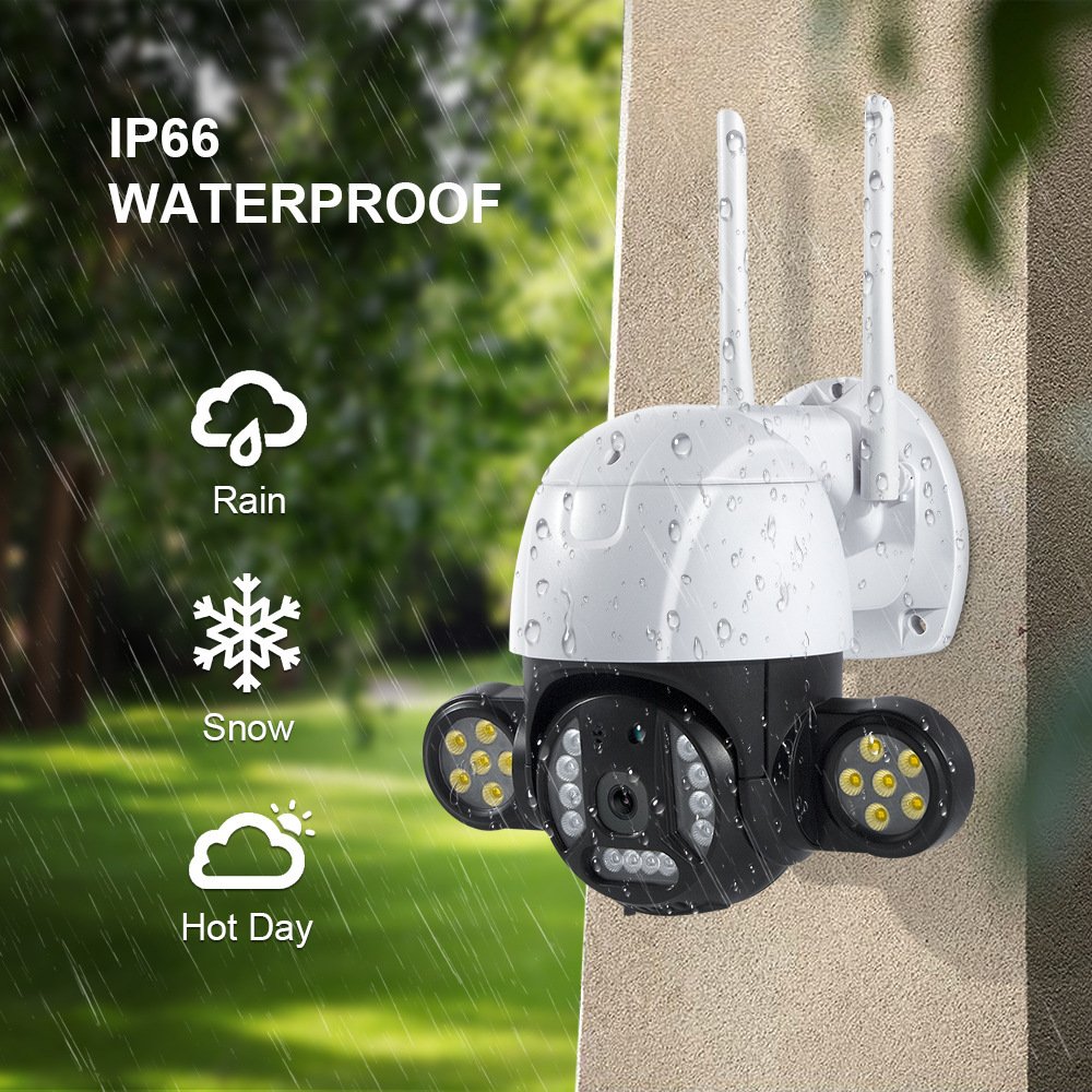 icsee 4MP Dual Night AI Human Auto Tracking Outdoor Floodlight Security Camera with Ptz & Wifi for Home Use