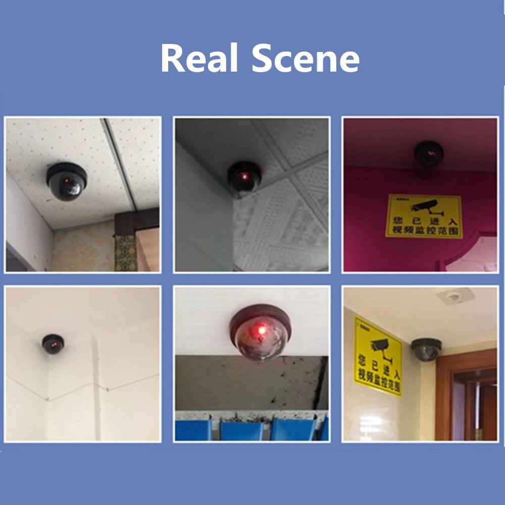 KERUI Simulation Security Dome Dummy Camera with Flash LED Light Indoor Outdoor Simulated Video Surveillance Camera