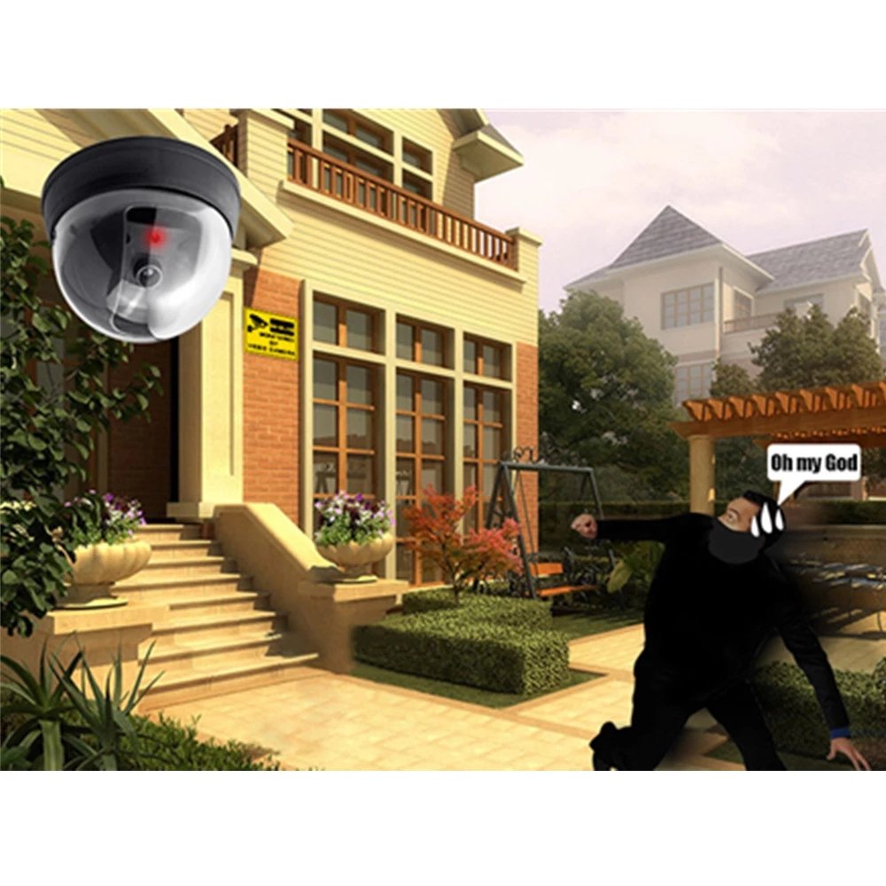 KERUI Simulation Security Dome Dummy Camera with Flash LED Light Indoor Outdoor Simulated Video Surveillance Camera