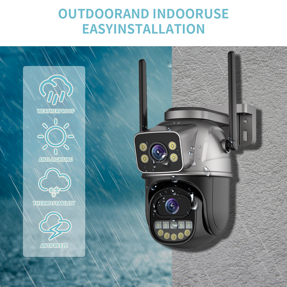 ICSEE Fully Customized Dual Lens Indoor Security Network Dome Camera Night Vision Day Night Supervisory Tracking SD Card Data
