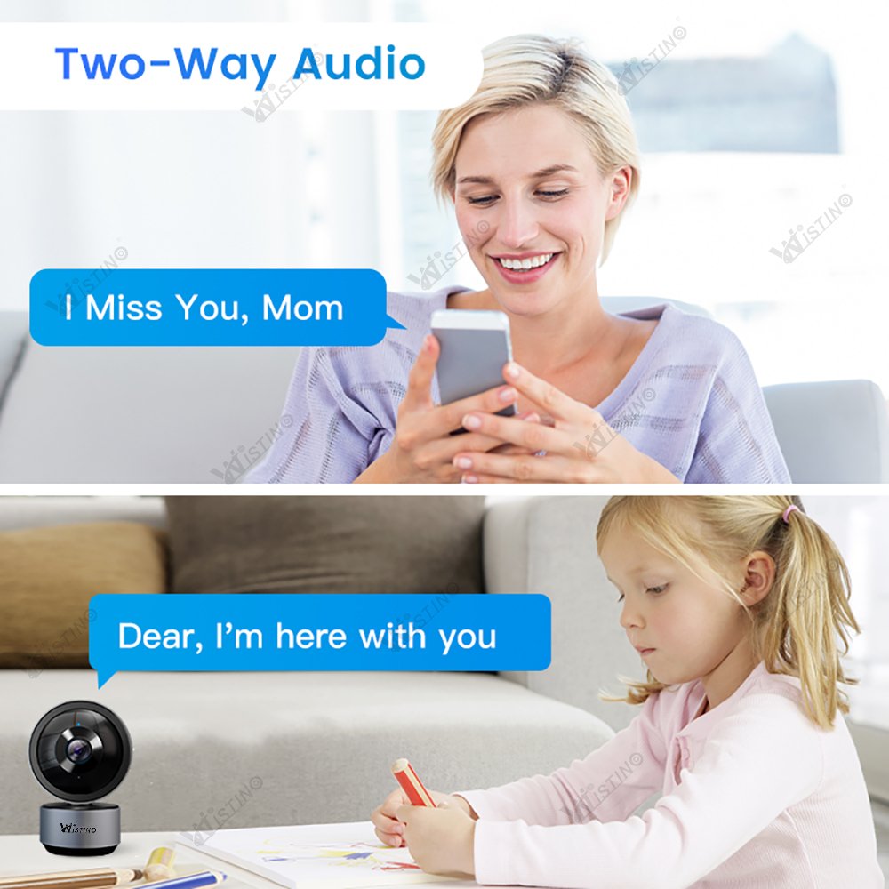 Wistino 5MP Home Wireless Security Camera Night Vision Full Color Video Playback Mini Camera