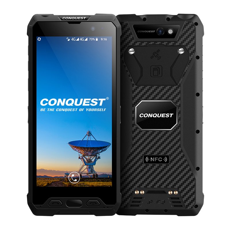 Conquest S18+ IoT terminal FM Radio IR NFC Android 8.1 mobile smart rugged phone flir with waist holder for special environment