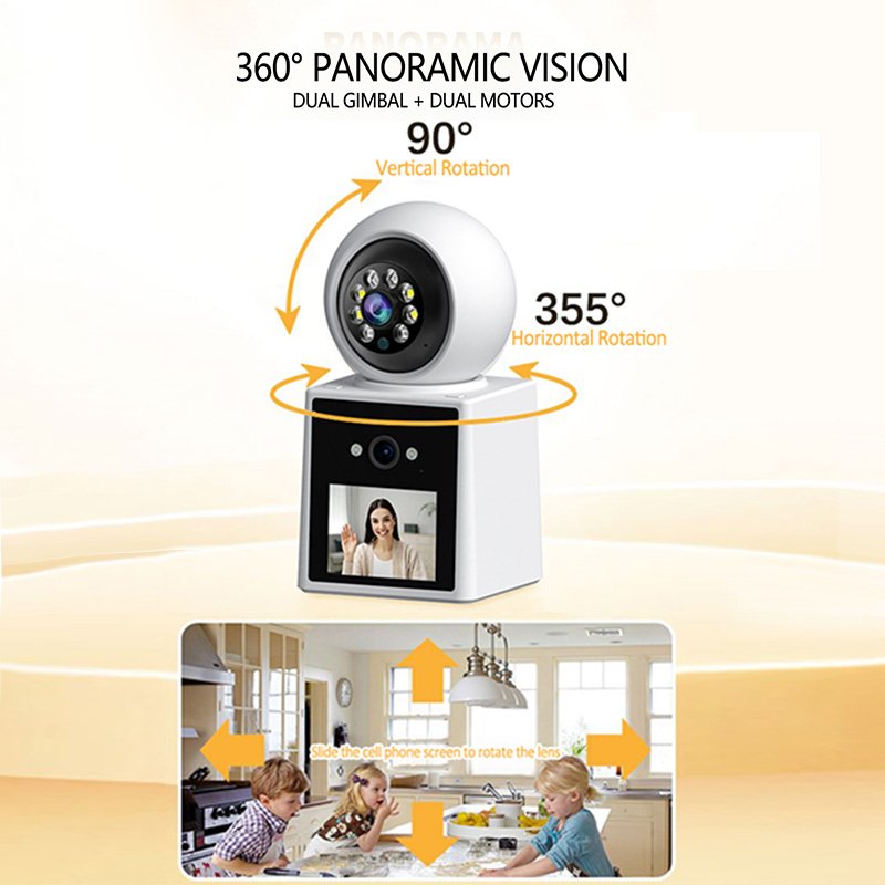 Wistino 5mp indoor HD dual lens cc camera wifi video call home babysitting security camera