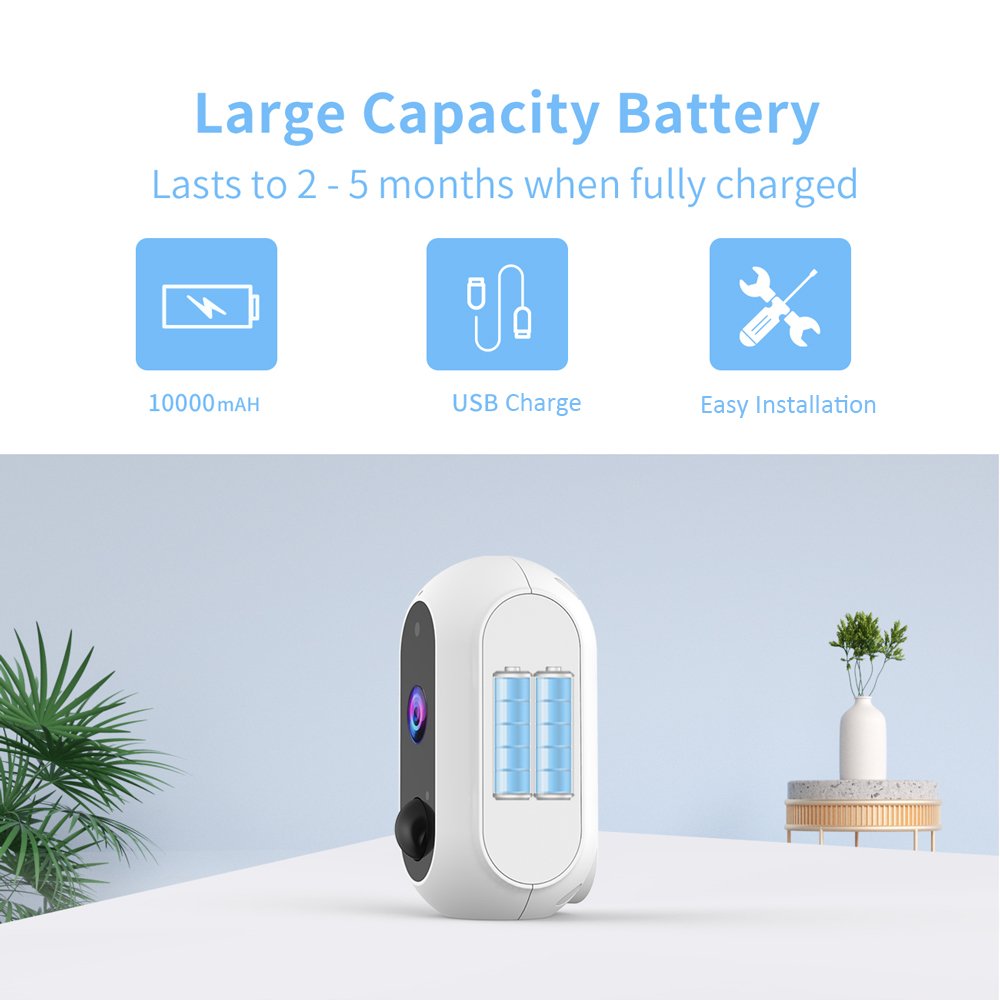 UBOX New 1080P Wireless Battery Camera Indoor IP66 Long Time Standby IR Night Vision wifi home security camera for indoor