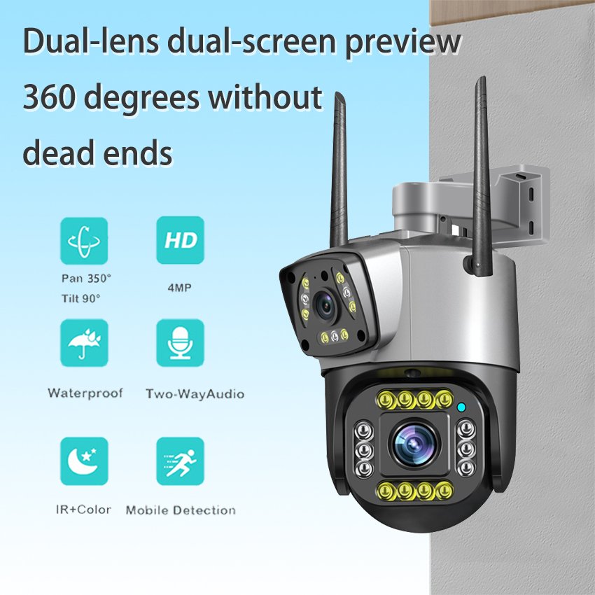 New V380 4MP Black Outdoor Security CCTV Wireless IP Security Bullet and 3.5Inch PTZ camera Camera
